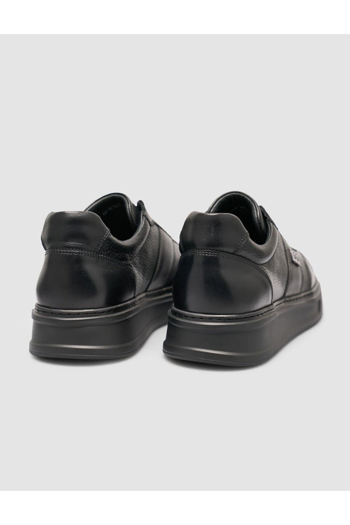 Cabani Shoes %100 Cuir véritable Baskets sportives pour hommes entièrement noires - Noir