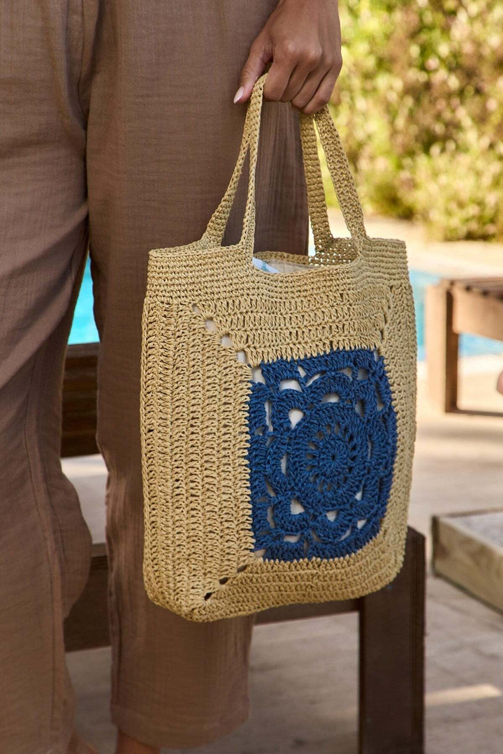 Lovely Things GEMMA Sac de plage en crochet - Bleu
