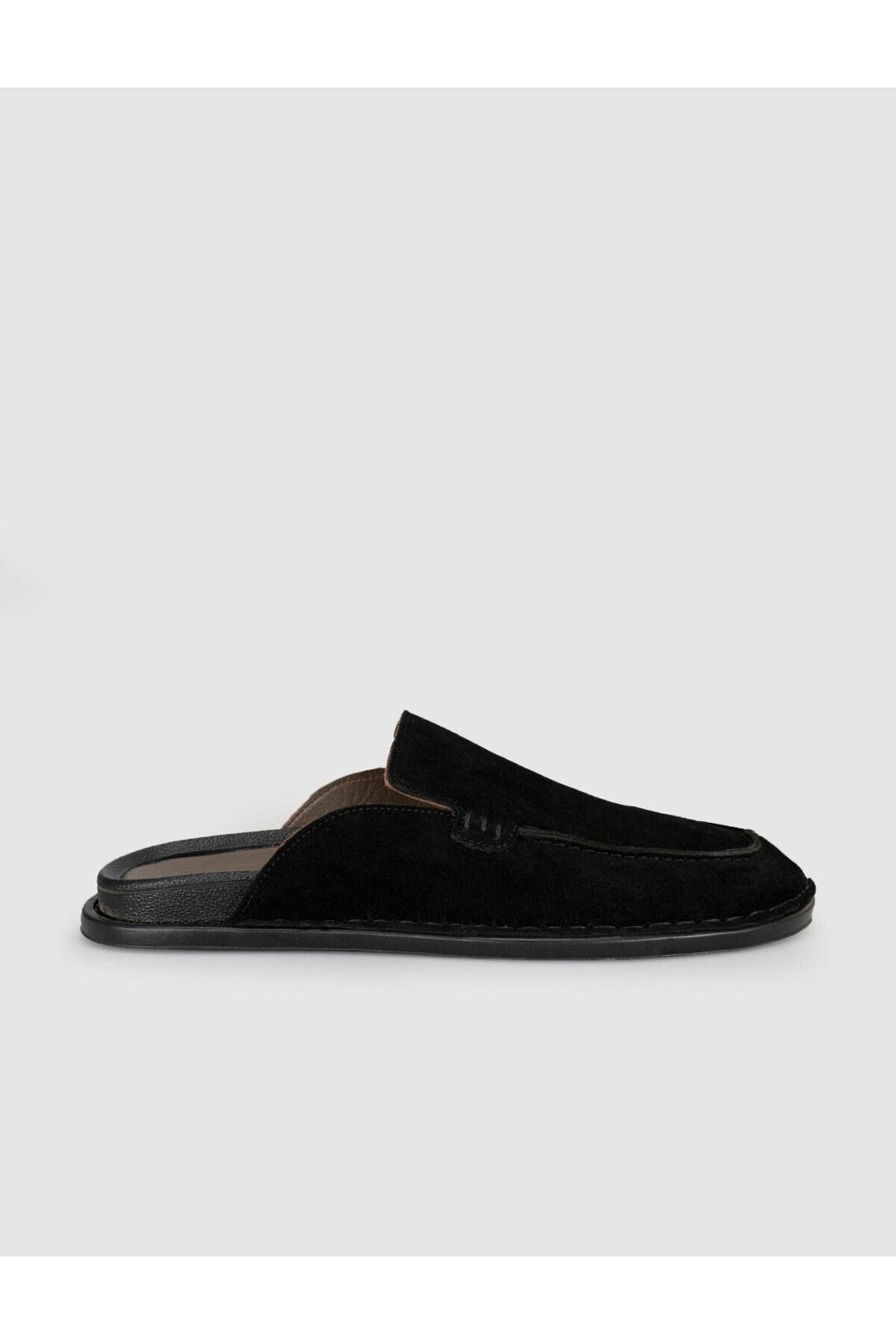 Cabani Shoes Mocassins pour hommes en cuir véritable noir avec détails de couture - Multicolore