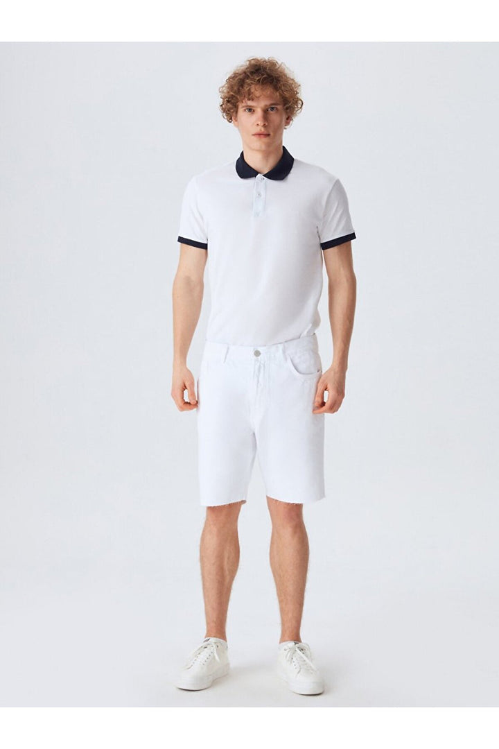 LTB Jean Stephano coupe classique Bermudes - Blanc_