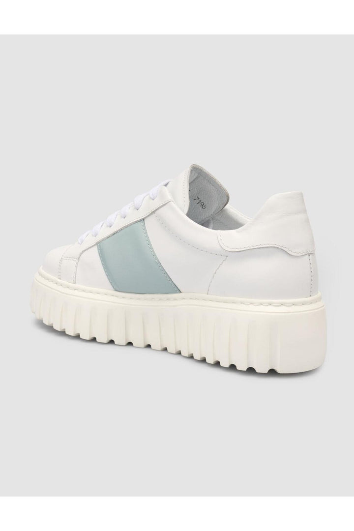 Cabani Shoes MonaMae 100% Cuir Véritable Blanc - Blanc / Bleu