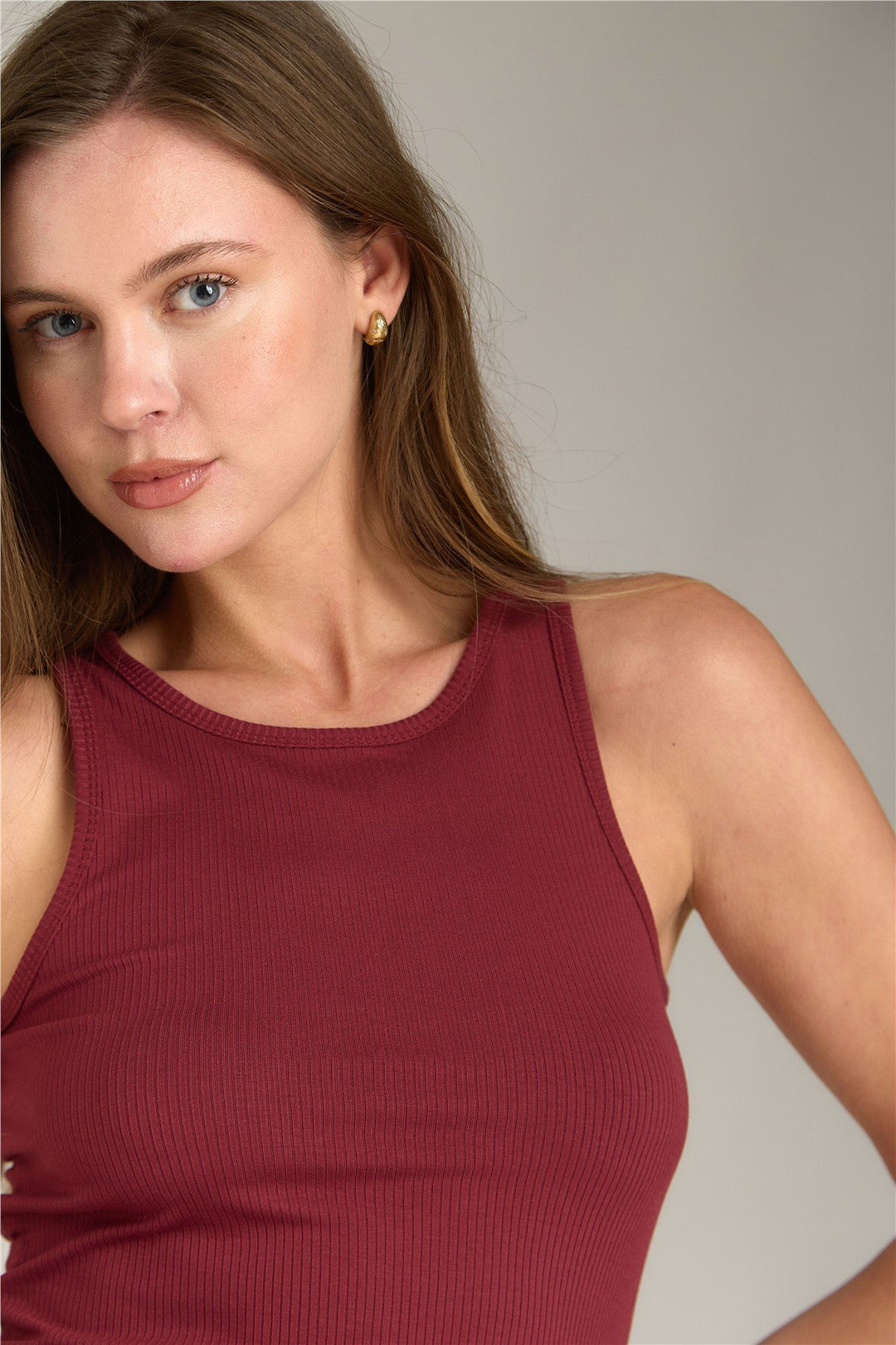 Lovely Things Haut de pyjama caraco singlet CAROL - Bordeaux