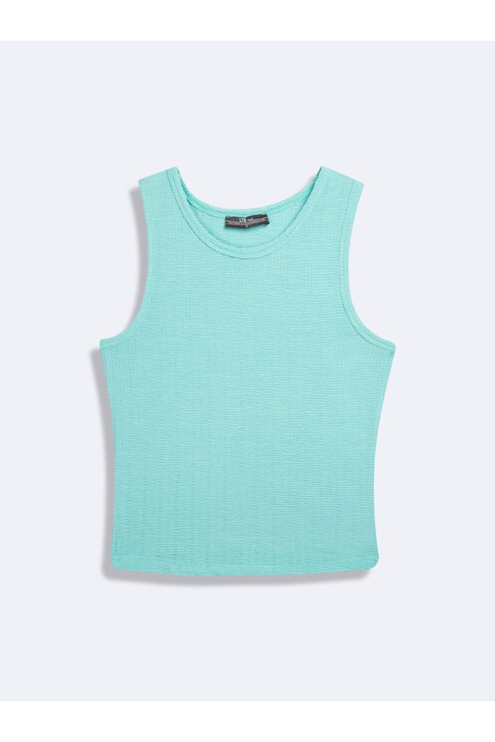 LTB Singlet bleu basique sans manches à col zéro