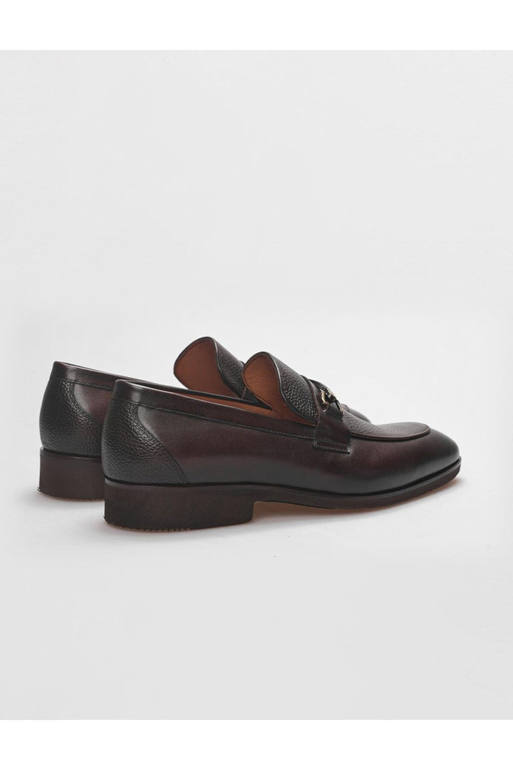 Cabani Shoes Chaussures classiques pour hommes en cuir véritable marron avec boucle - Marron