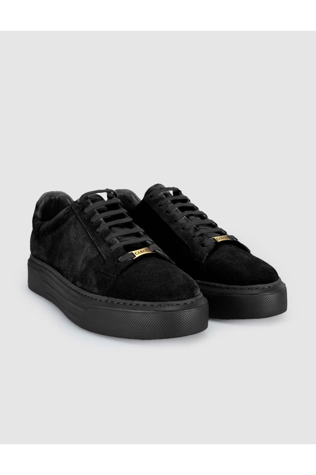 Cabani Shoes Baskets pour hommes en cuir suédé véritable noir - Multicolore