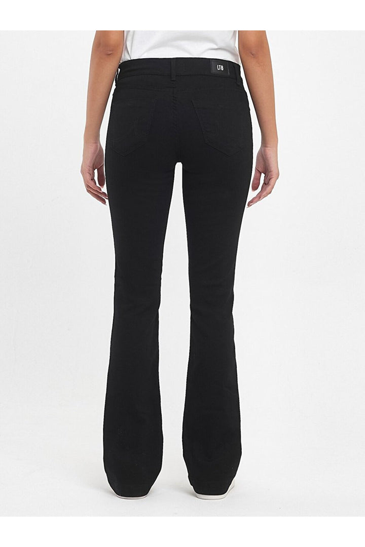 LTB Pantalon en jean taille moyenne à jambes évasées Fallon - Noir