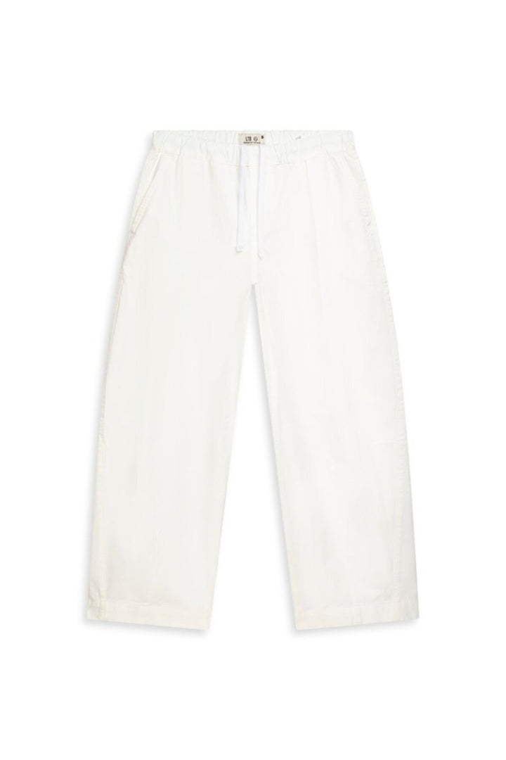 LTB Pantalon Blanc Taille Élastique Jambe Large - Blanc