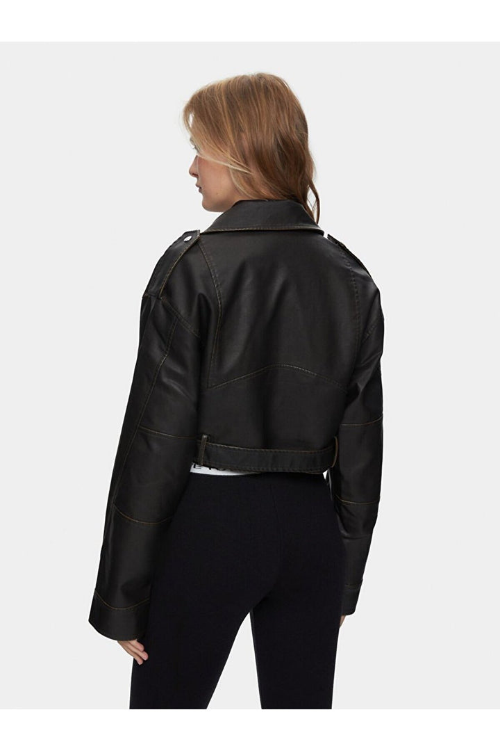 LTB Veste zippée couleur marron à col cubain avec effet délavé - Marron