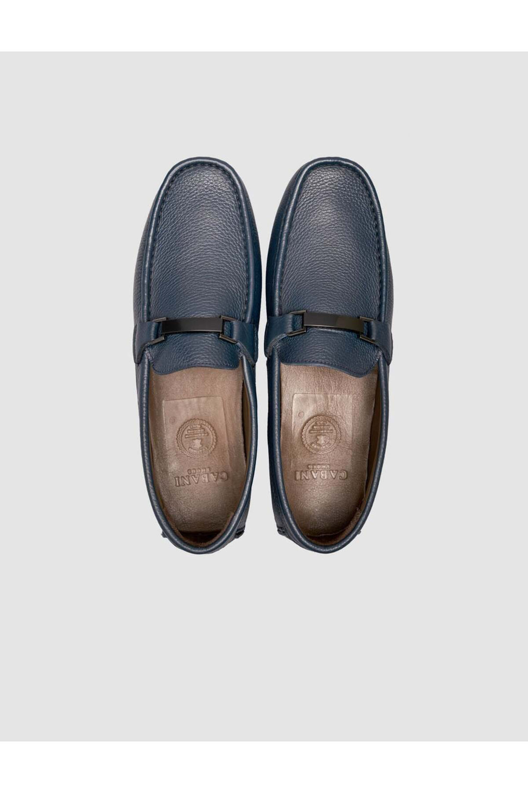 Cabani Shoes Romatas Chaussures en cuir pour hommes à boucle bleu marine loafer - Multicolore