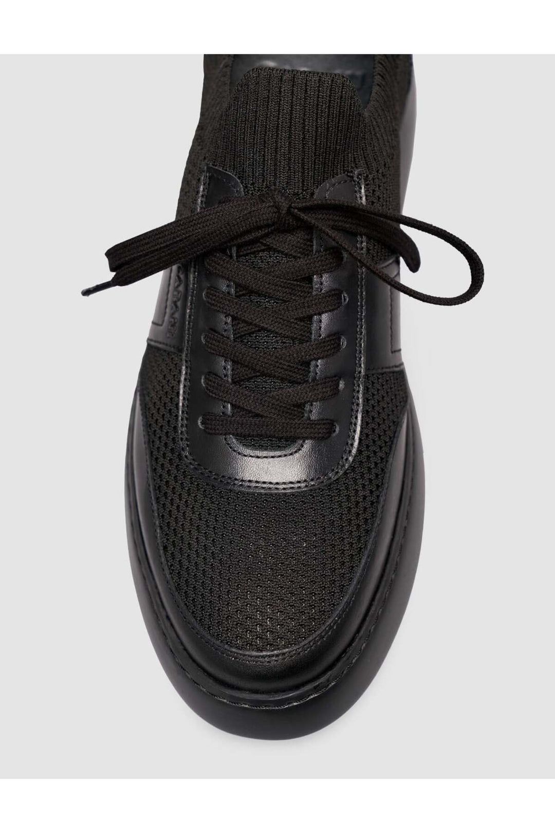 Cabani Shoes Chaussures de sport noires pour hommes avec détails en tricot. - Noir