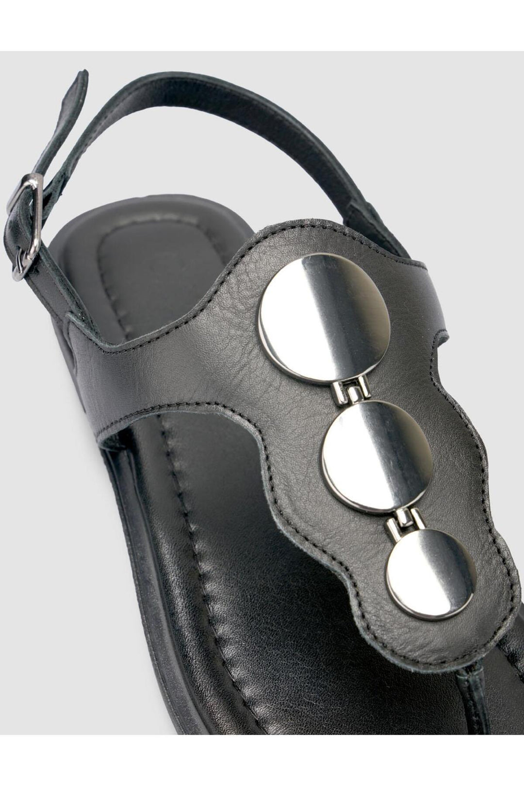 Cabani Shoes %100 Cuir véritable Sandales noires pour femmes - Multicolore