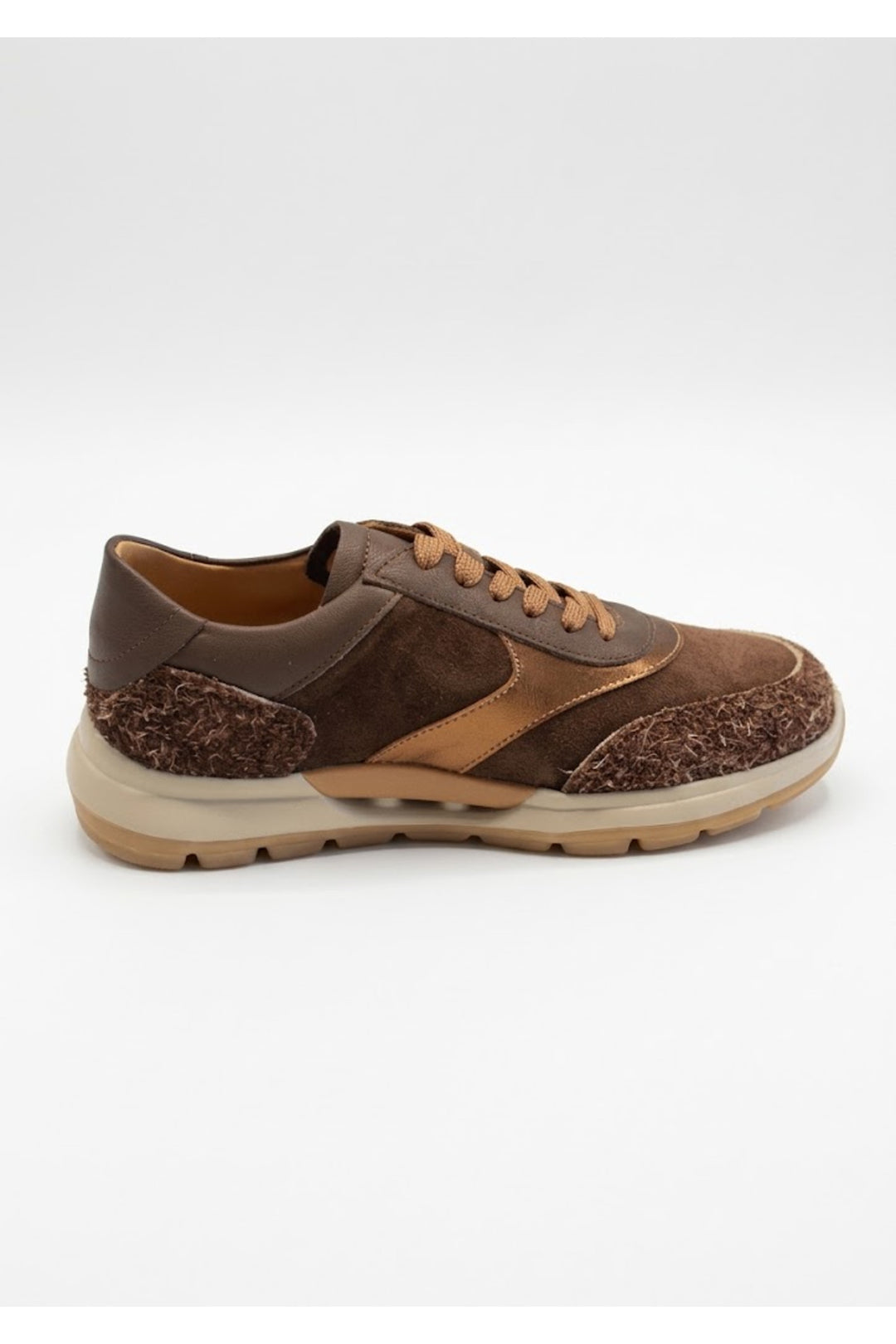 Wavelys MARA Chaussures de sport élégantes en cuir véritable, flexibles et confortables, à semelle confortable. - Marron