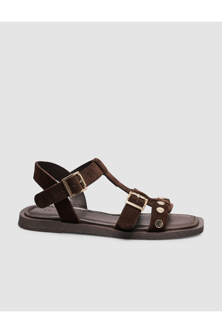 Cabani Shoes Sandales pour femmes en cuir véritable marron - Multicolore