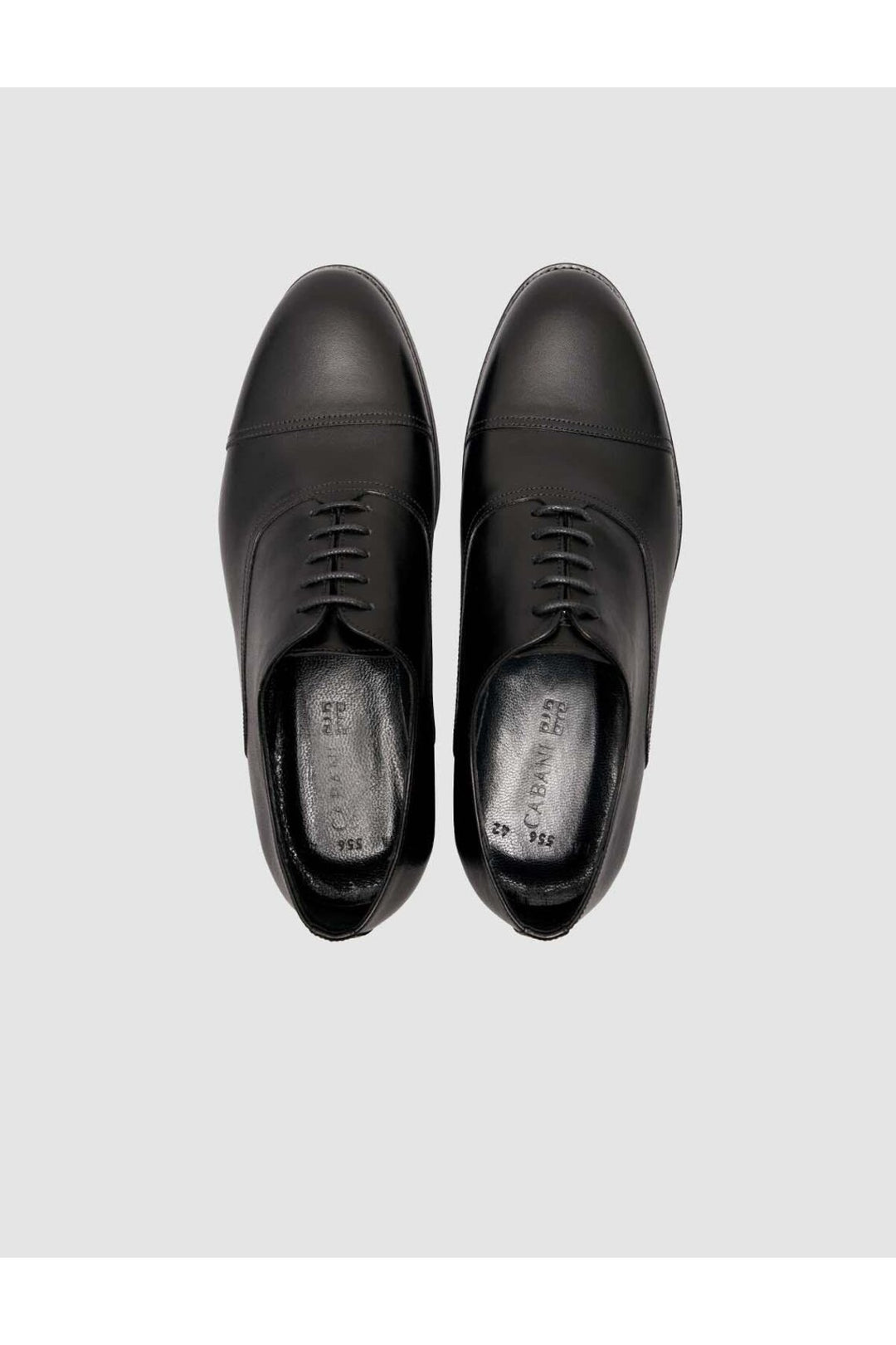 Cabani Shoes Chaussures classiques pour hommes en cuir véritable à lacets noires - Noir