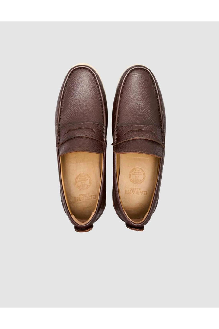 Cabani Shoes Chaussures décontractées pour hommes en cuir véritable 100 % marron - Multicolore