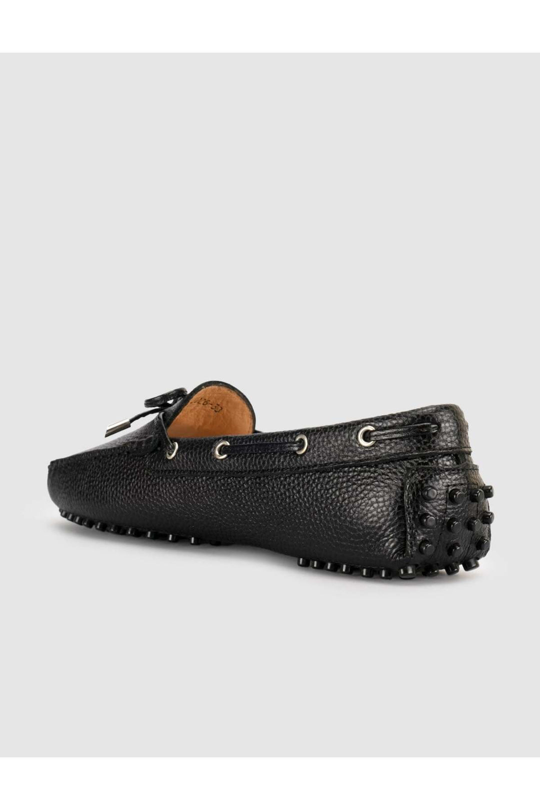 Cabani Shoes Chaussures pour femmes en cuir véritable noir à lacets (mocassins) - Noir