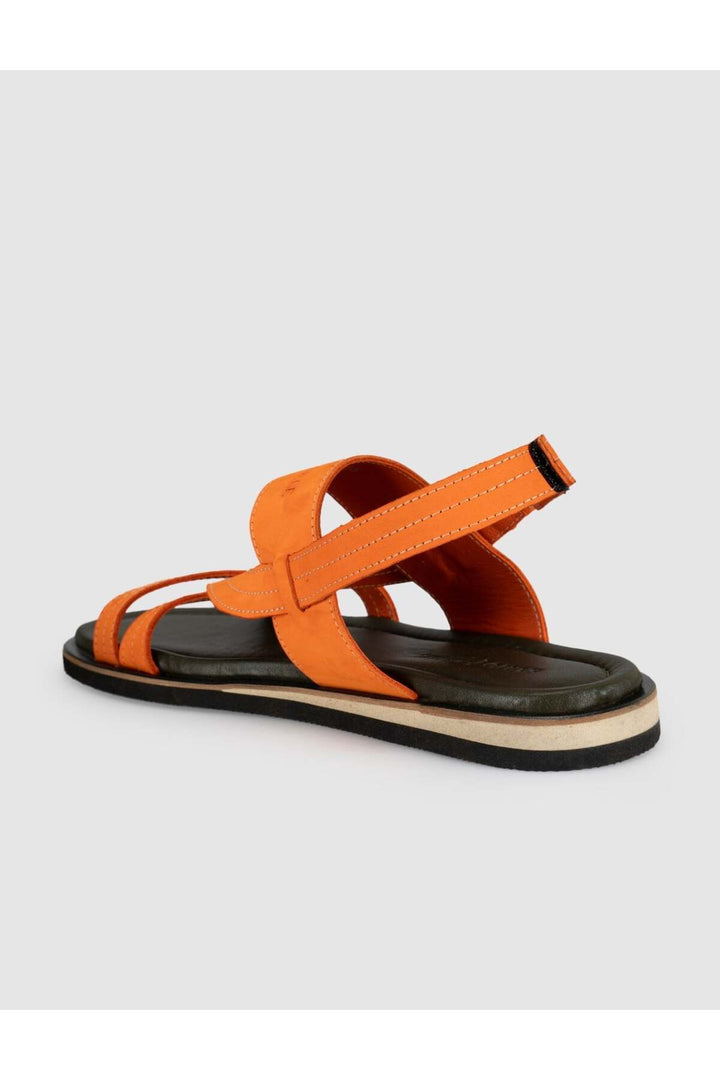 Cabani Shoes Sandale quotidienne pour homme en cuir véritable orange - Orange