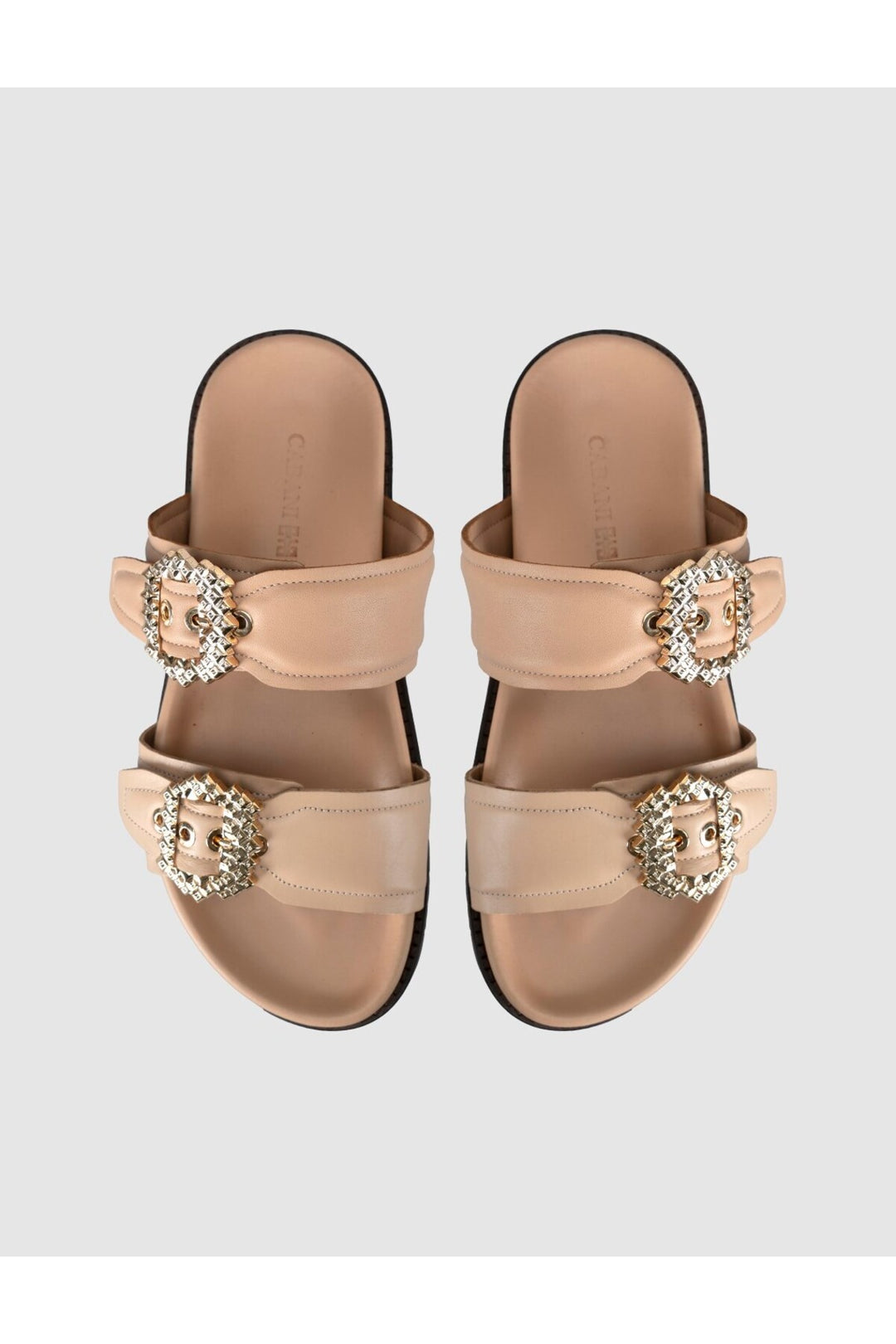 Cabani Shoes Sandales en cuir véritable pour femmes beige - Tabac