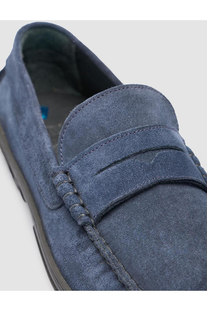 Cabani Shoes %100 Cuir Véritable Bleu marine Suédé Chaussures de Ville pour Homme - Bleu marine