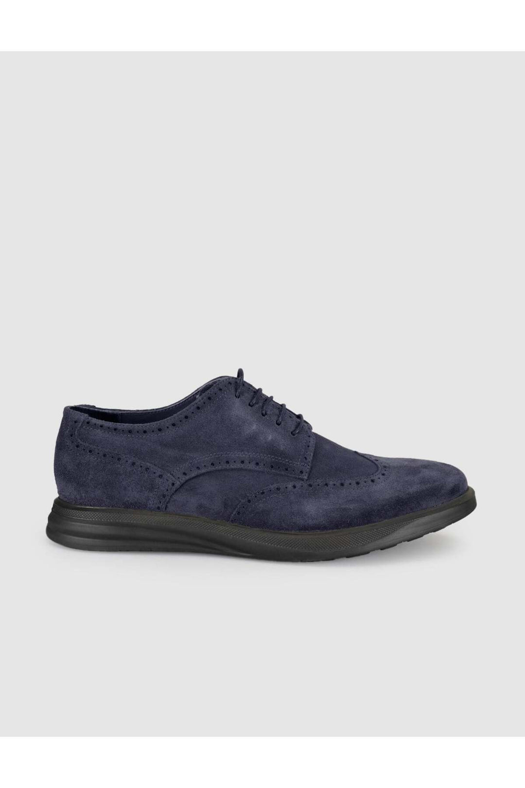 Cabani Shoes Bleu marine Suède Cuir Véritable Chaussures Oxford pour Homme - Bleu marine