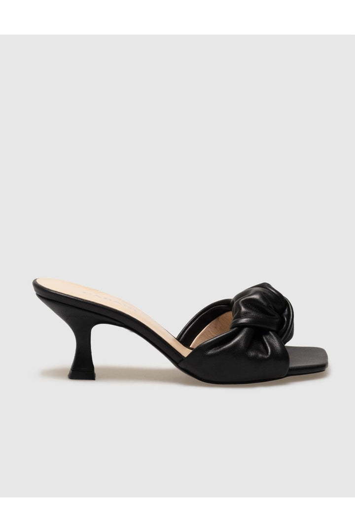 Cabani Shoes Sandales à talons fins en cuir véritable noires pour femmes - Multicolore
