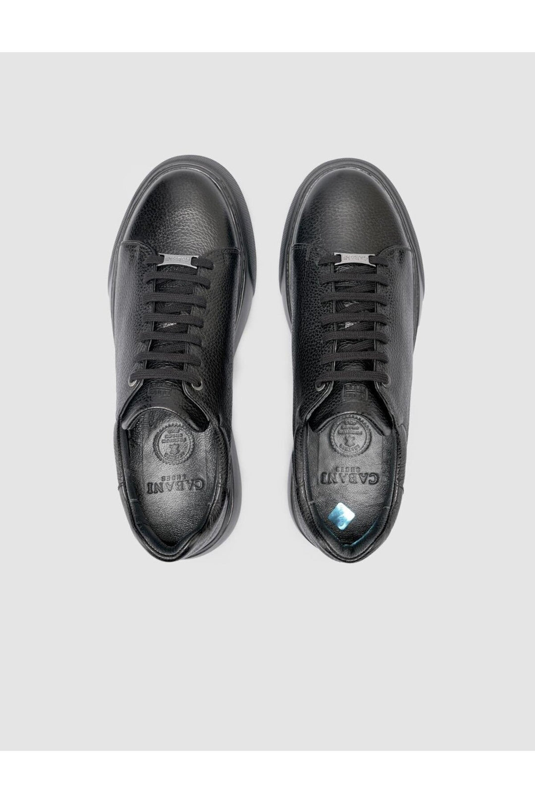 Cabani Shoes %100 Cuir véritable Chaussures de sport pour hommes noires - Noir
