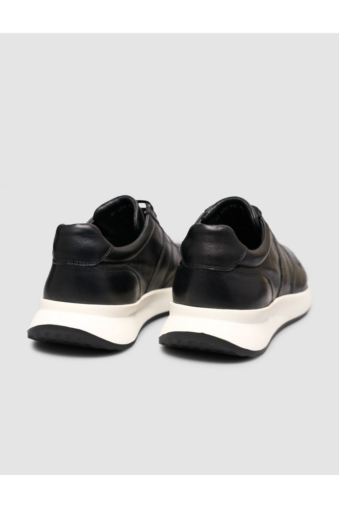Cabani Shoes %100 Cuir véritable texturé Noir Napa Baskets à lacets pour homme - Multicolore
