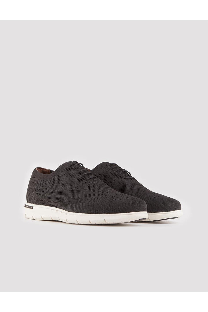 Cabani Shoes Chaussures de ville en tricot pour homme noires à lacets - Multicolore