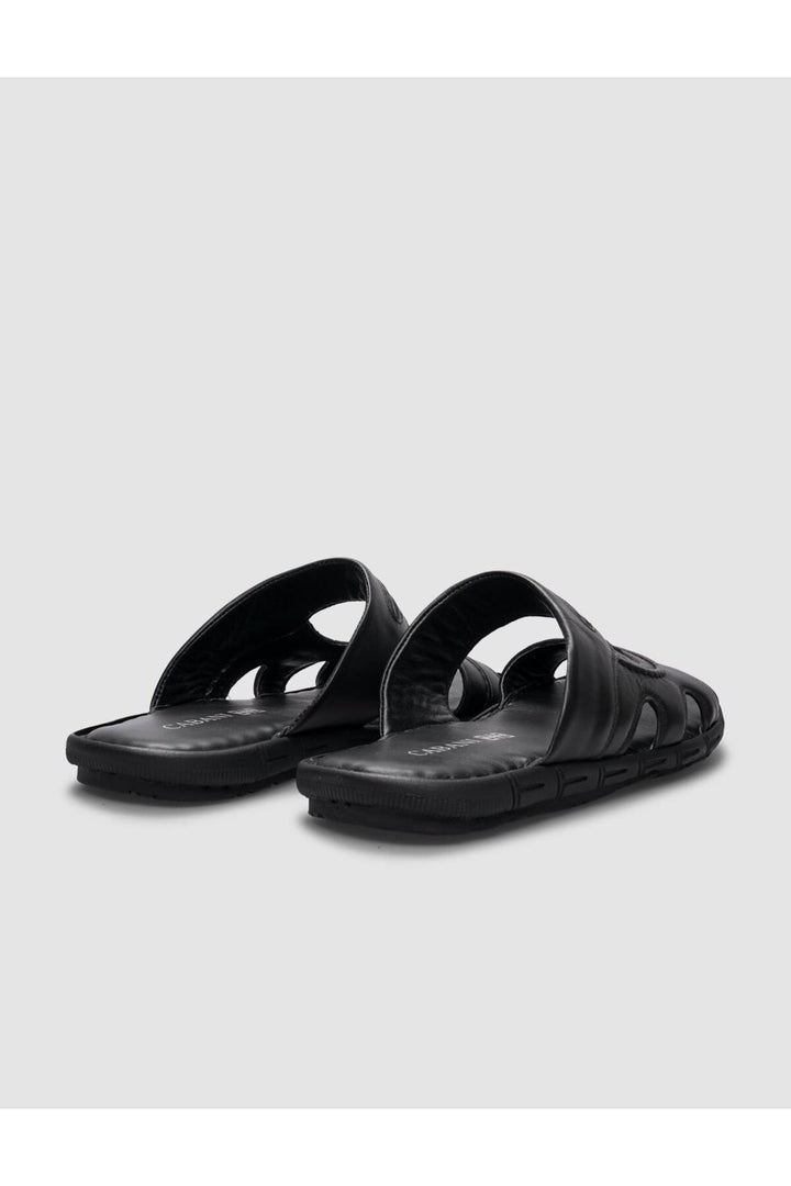 Cabani Shoes %100 Cuir Véritable Sandales Quotidiennes Pour Hommes Noires - Multicolore
