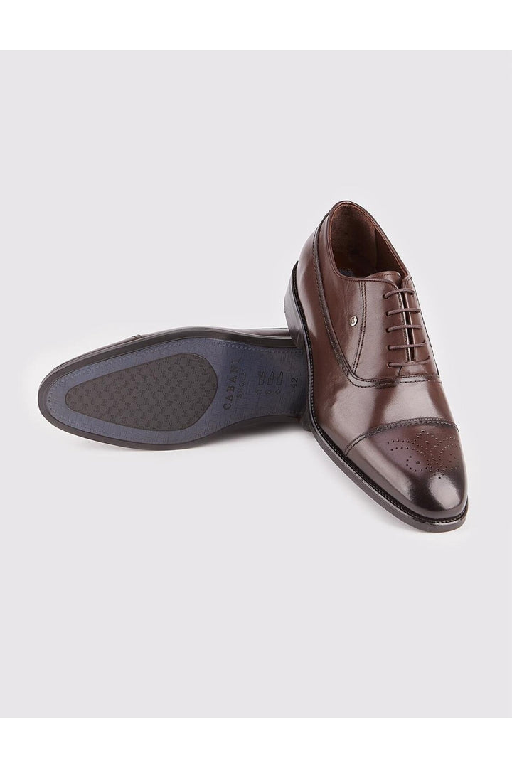 Cabani Shoes Chaussures classiques pour hommes en cuir véritable avec semelle Neolit, marron, à lacets. - Marron