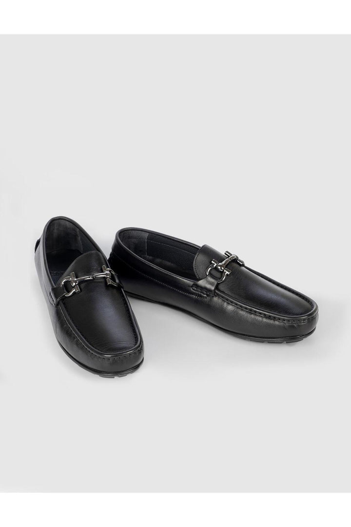 Cabani Shoes Bottines en cuir véritable noir pour homme à bande avec boucle - Noir