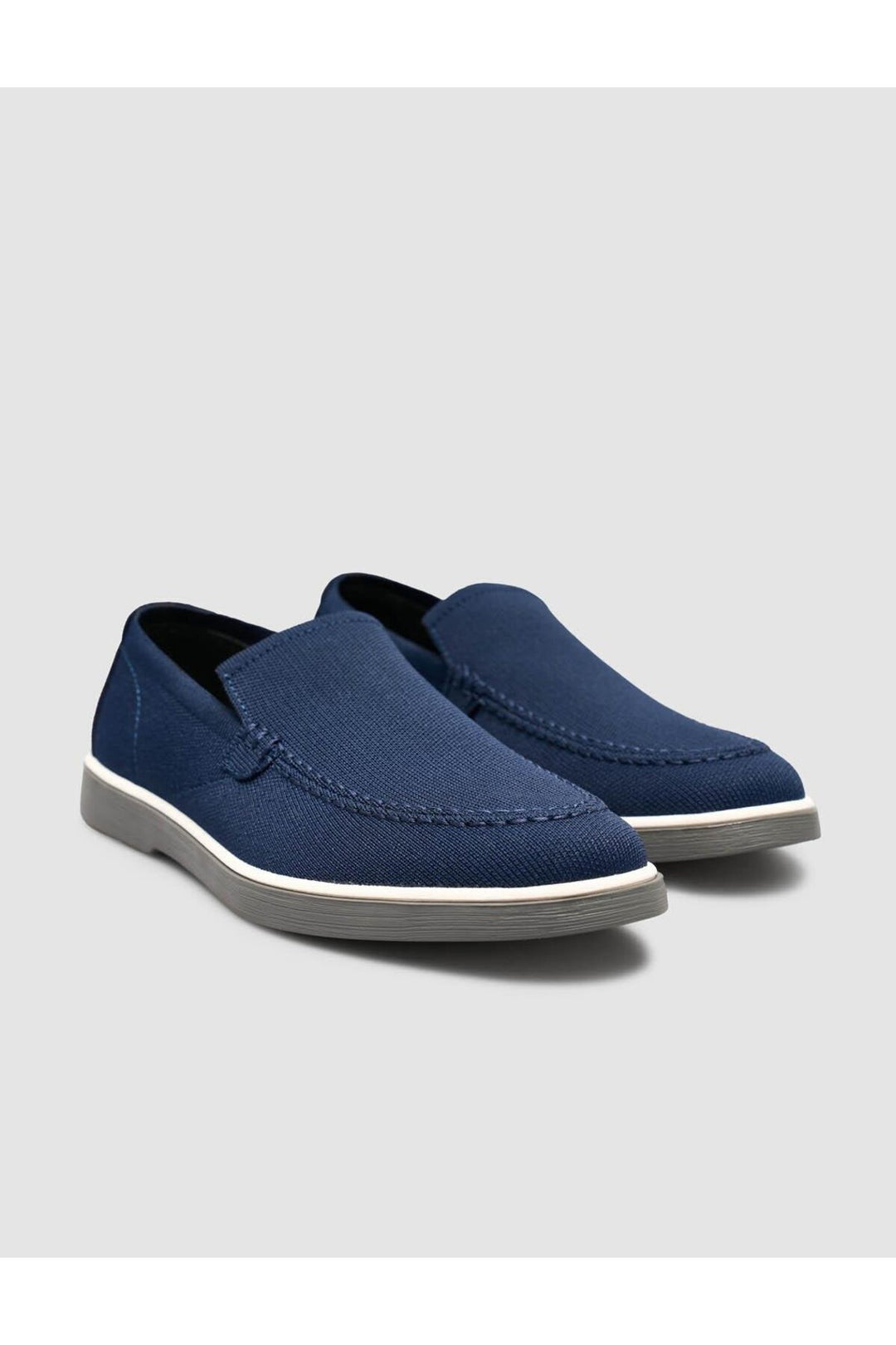 Cabani Shoes Chaussures en tricot pour hommes en bleu marine à tissage en osier. - Bleu marine