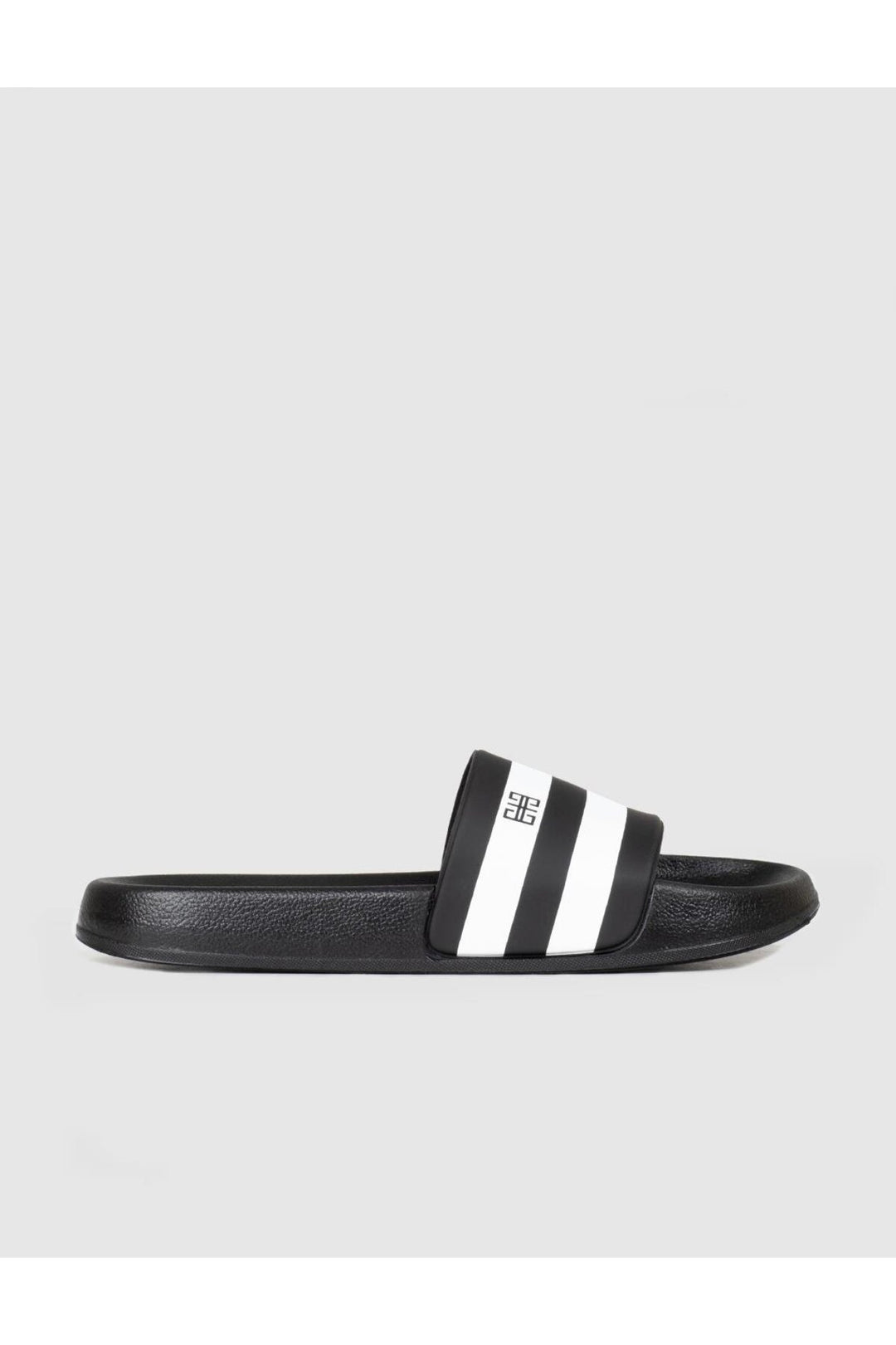 Cabani Shoes Sandales pour hommes à semelle en caoutchouc noir et blanc - Noir