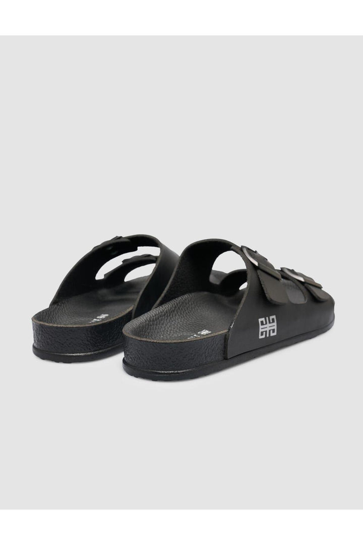 Cabani Shoes Sandale homme noire avec détail de boucle - Multicolore