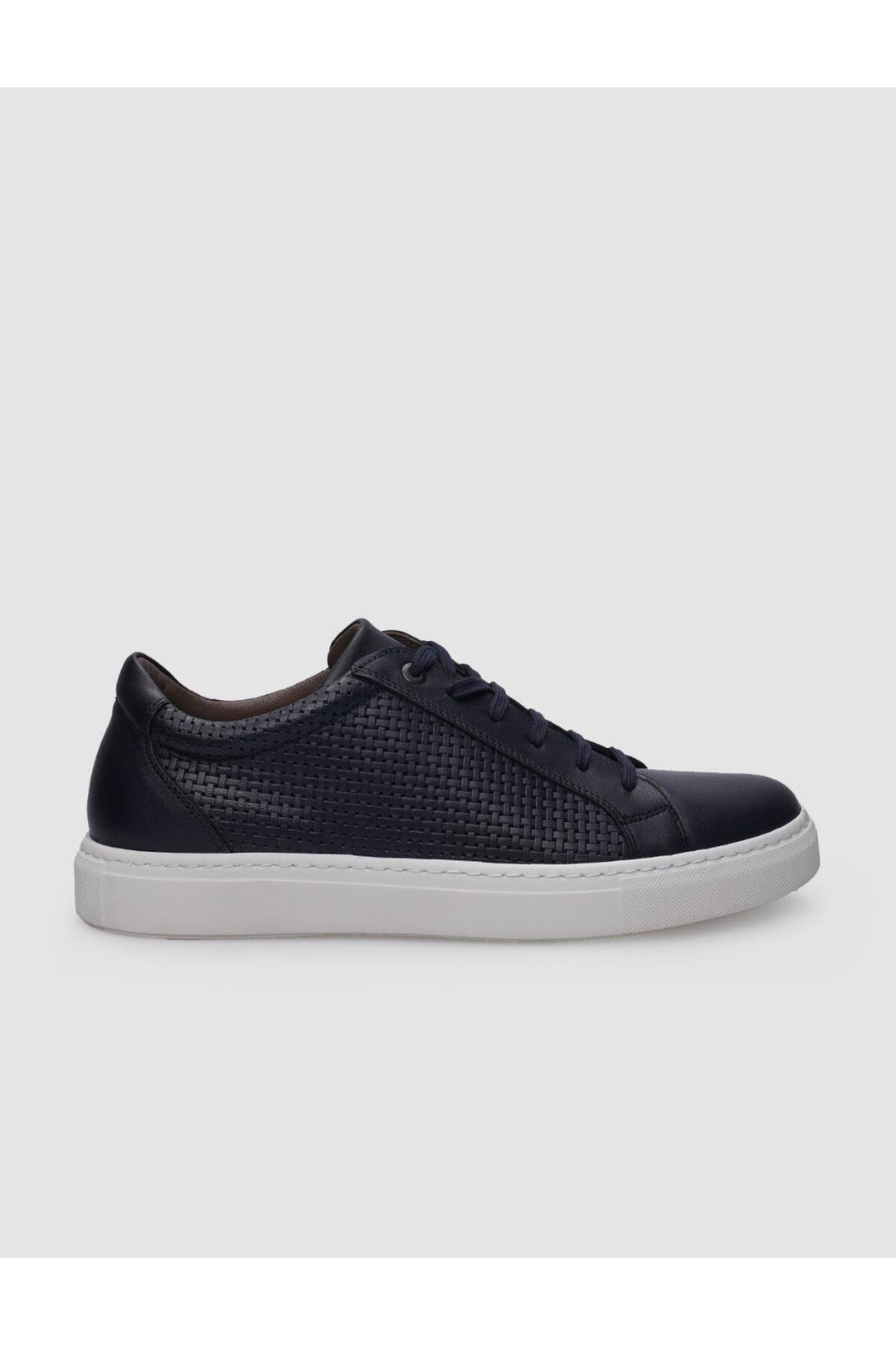 Cabani Shoes %100 Cuir Véritable Baskets Pour Hommes Bleu Marine à Lacets à Motifs - Bleu marine