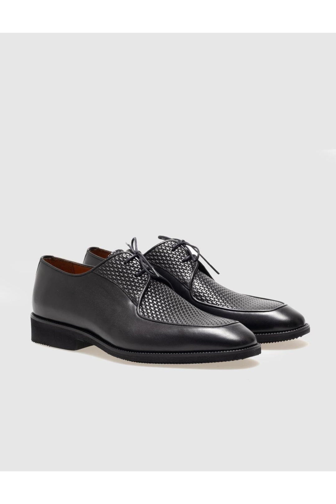 Cabani Shoes Chaussures classiques pour hommes en cuir véritable noires à lacets - Noir