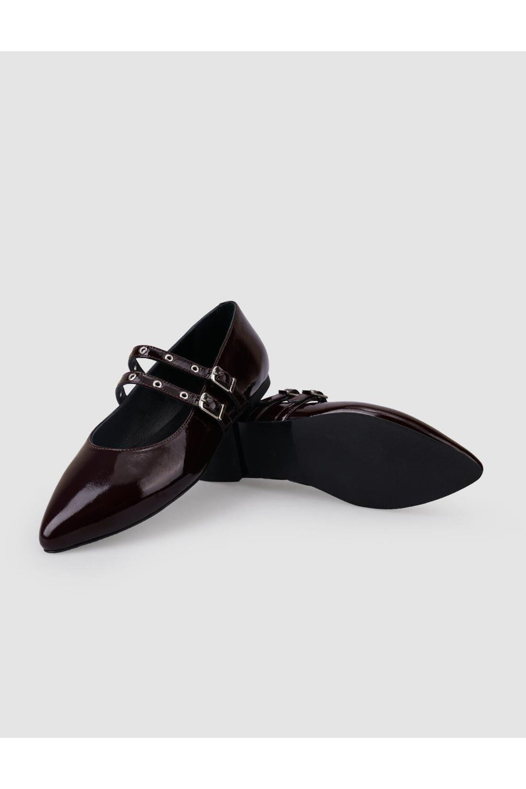 Cabani Shoes %100 Cuir Véritable Ballerines Vernies Bordeaux pour Femme - Bordeaux