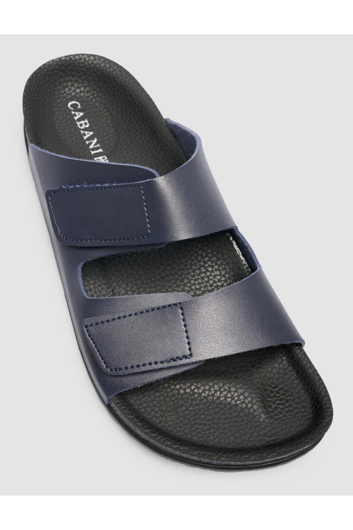 Cabani Shoes Sandales pour hommes bleu marine à velcro - Bleu marine