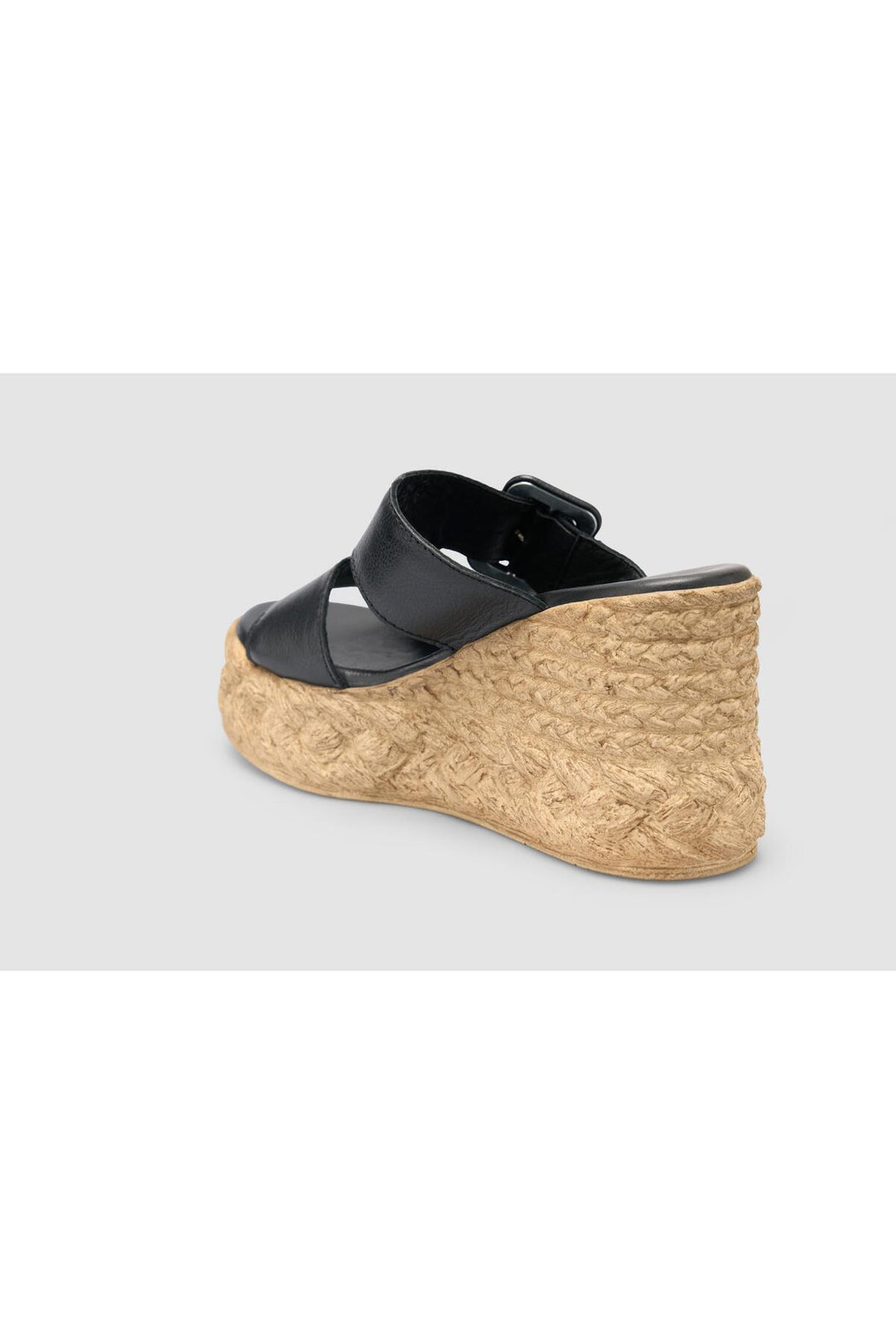 Cabani Shoes Sandales à talons compensés pour femmes en cuir véritable noir 100% - Multicolore