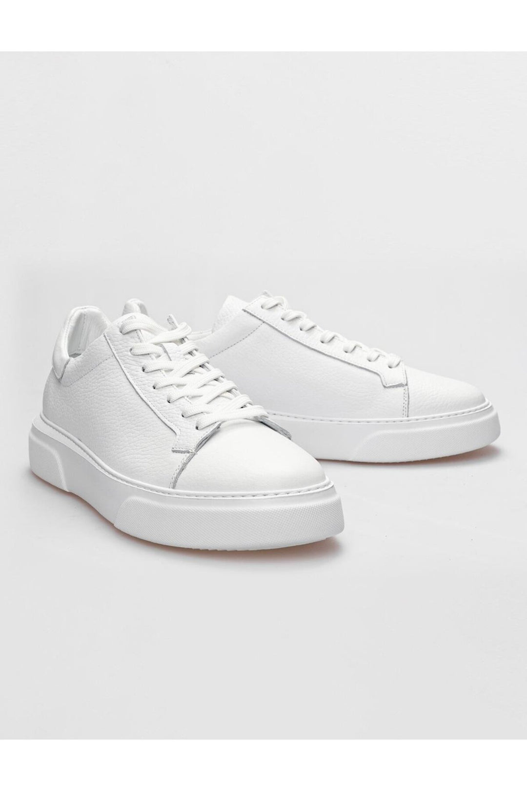 Cabani Shoes Verona Chaussures de sport pour hommes en cuir véritable blanches à lacets - Blanc
