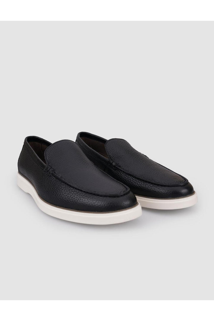 Cabani Shoes Mocassin homme en cuir véritable noir - Multicolore