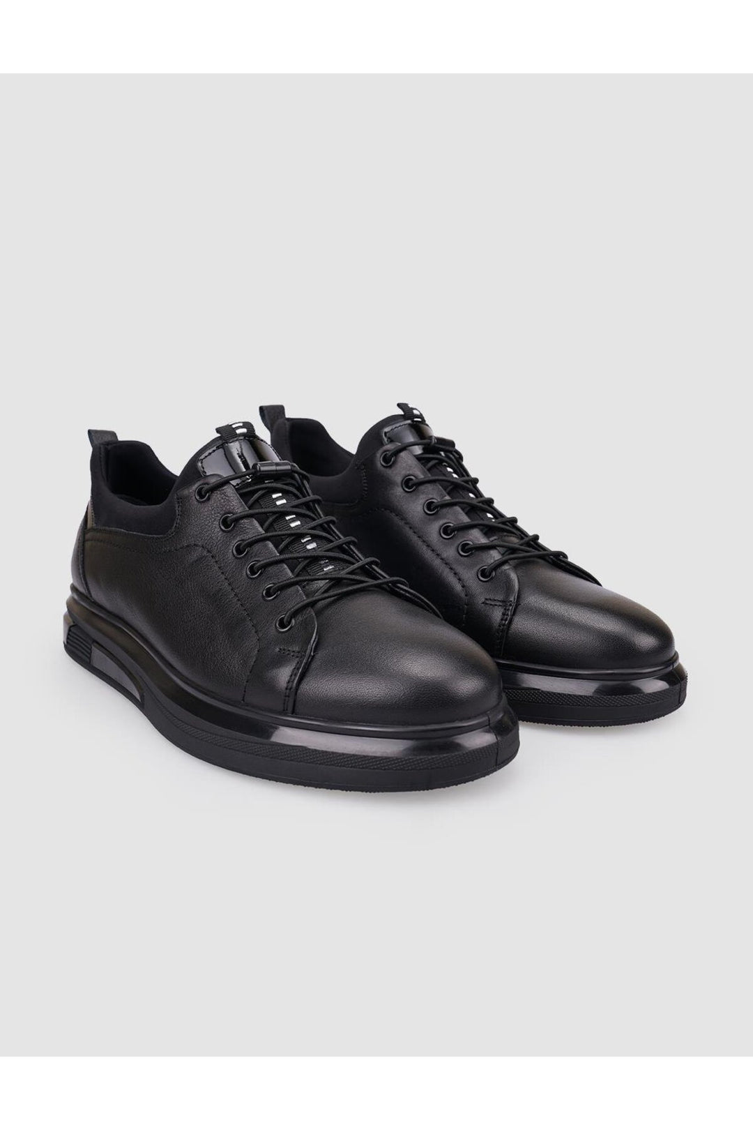 Cabani Shoes Chaussures de ville pour hommes en cuir véritable noir à lacets 100% - Multicolore