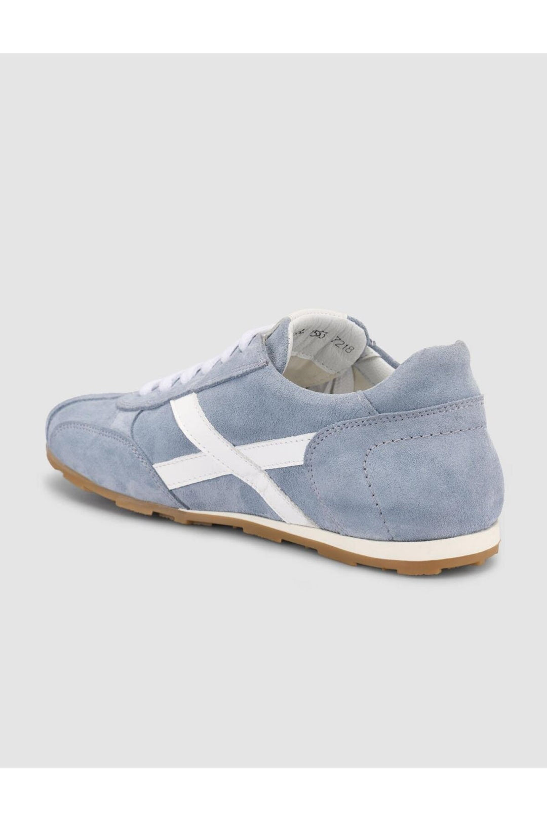 Cabani Shoes MonaMae Baskets Femme en Suède Bleue 100% Cuir Véritable à Lacets - Bleu
