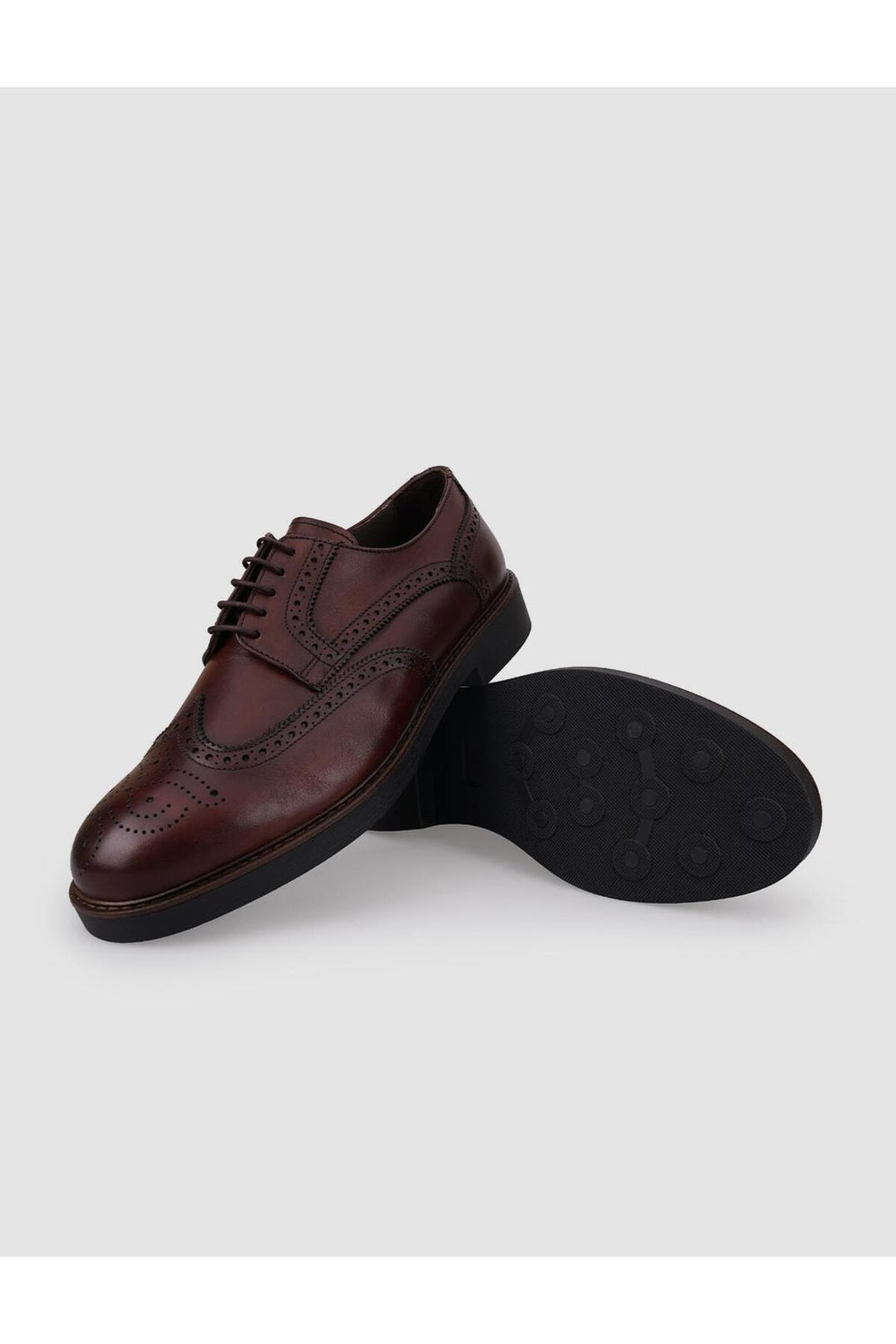Cabani Shoes Chaussures de ville pour hommes en cuir véritable 100 % marron à lacets - Marron
