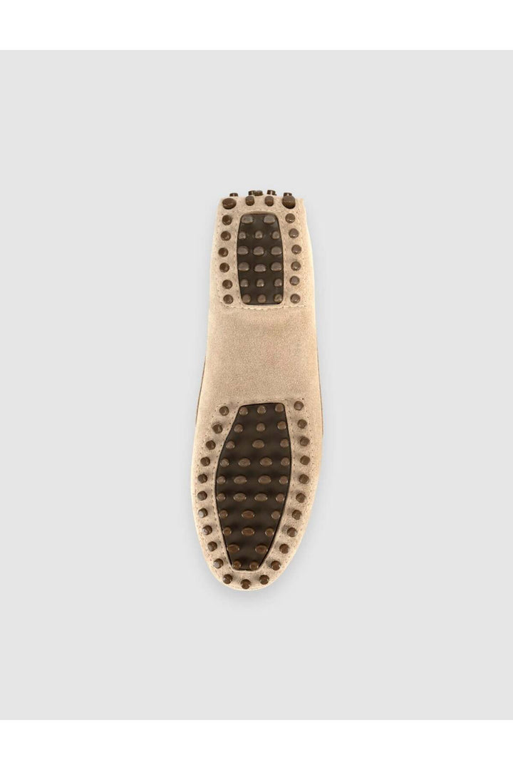 Cabani Shoes Chaussures pour femmes en cuir véritable beige à lacets mocassins - Multicolore