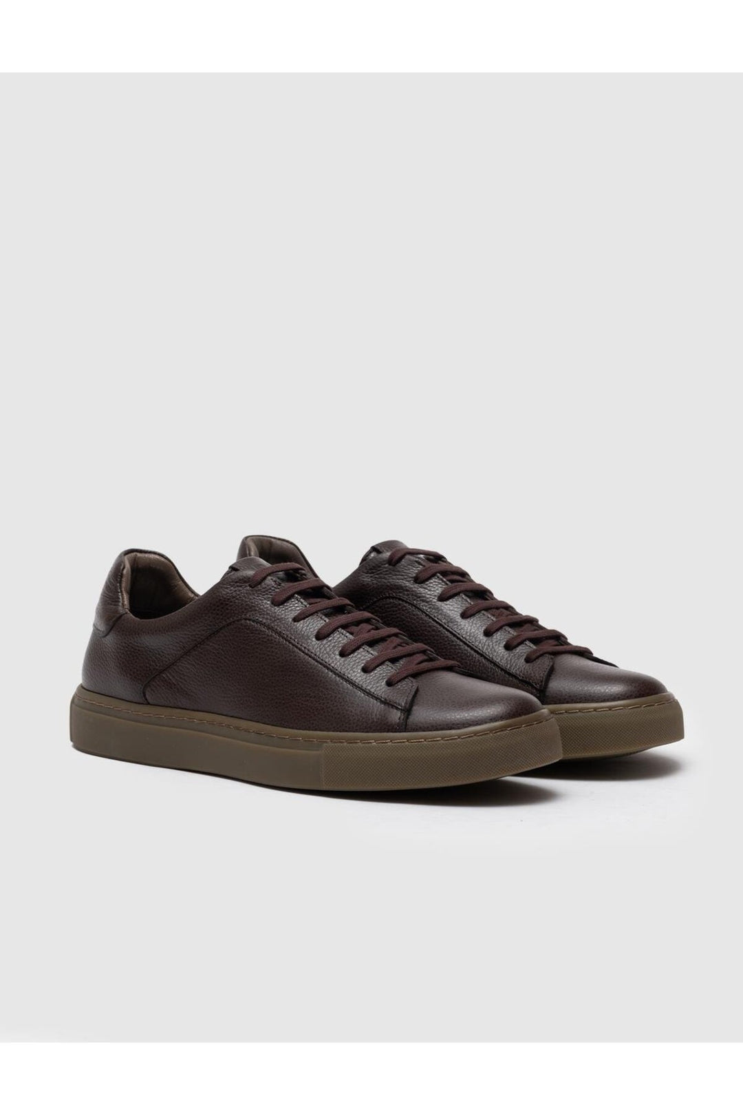 Cabani Shoes Chaussures de sport pour hommes en cuir véritable marron à lacets - Marron