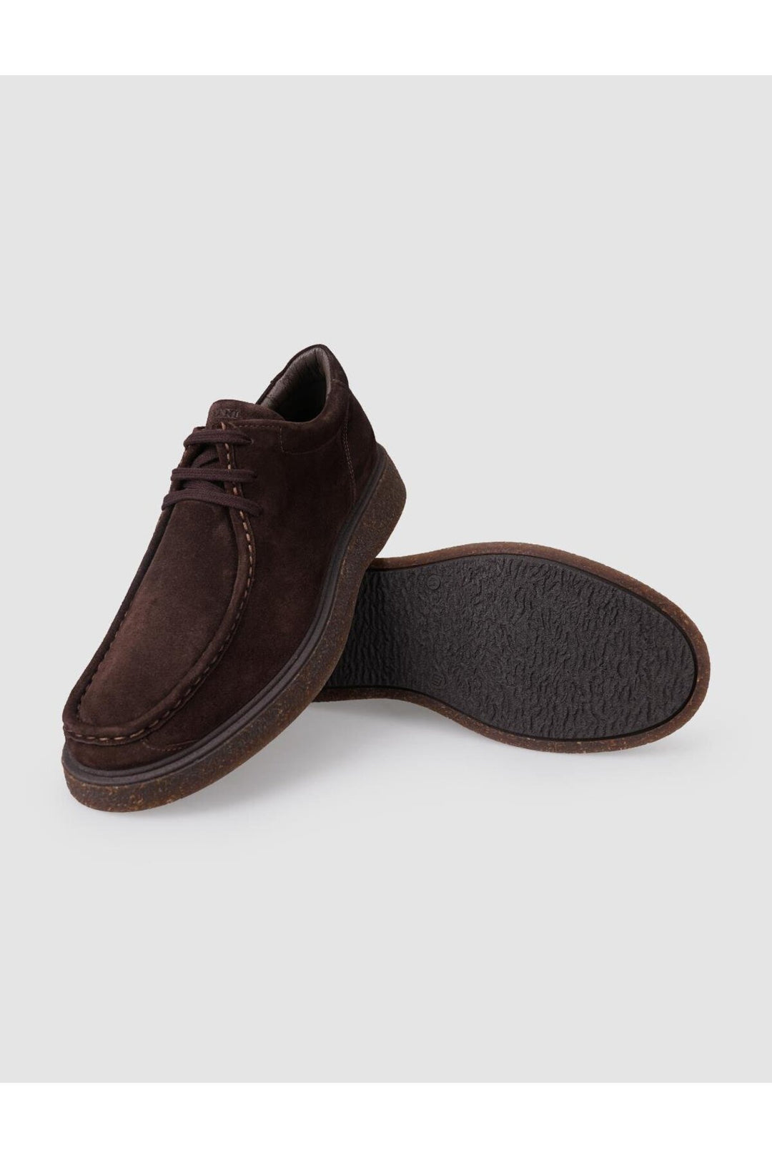Cabani Shoes %100 Cuir véritable Chaussures de ville en daim marron pour homme à lacets - Marron