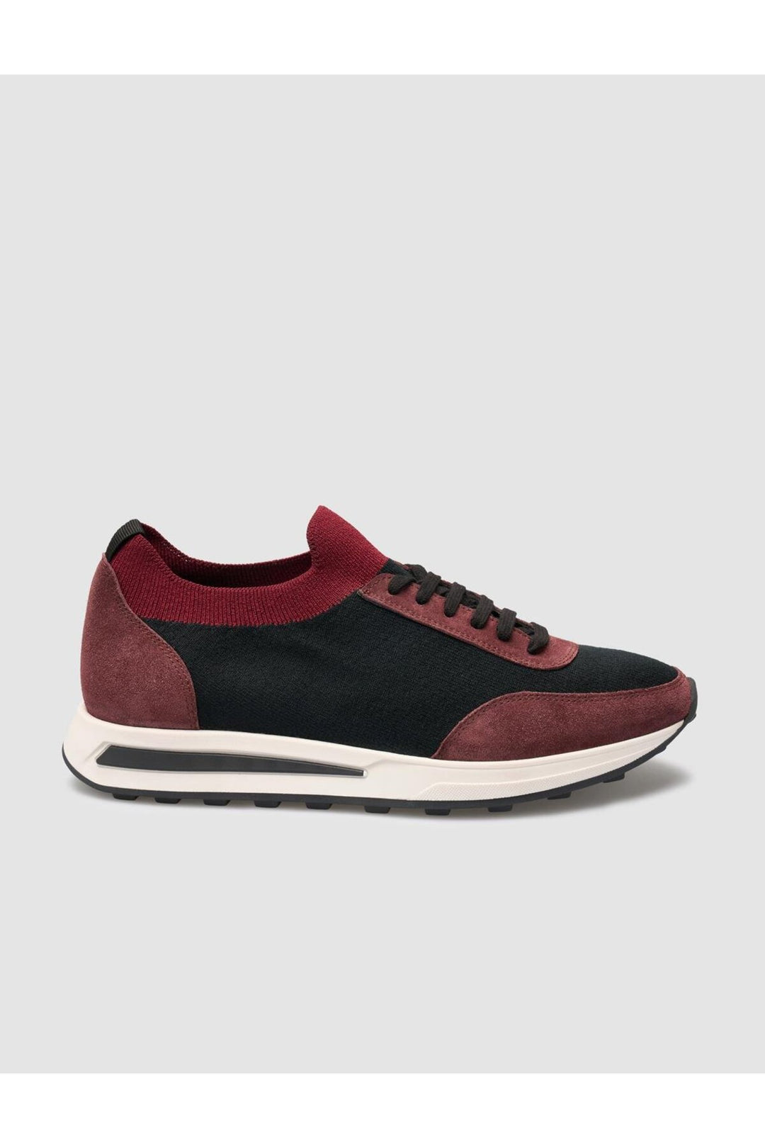 Cabani Shoes Chaussures de sport pour hommes en tricot bordeaux à lacets - Bordeaux