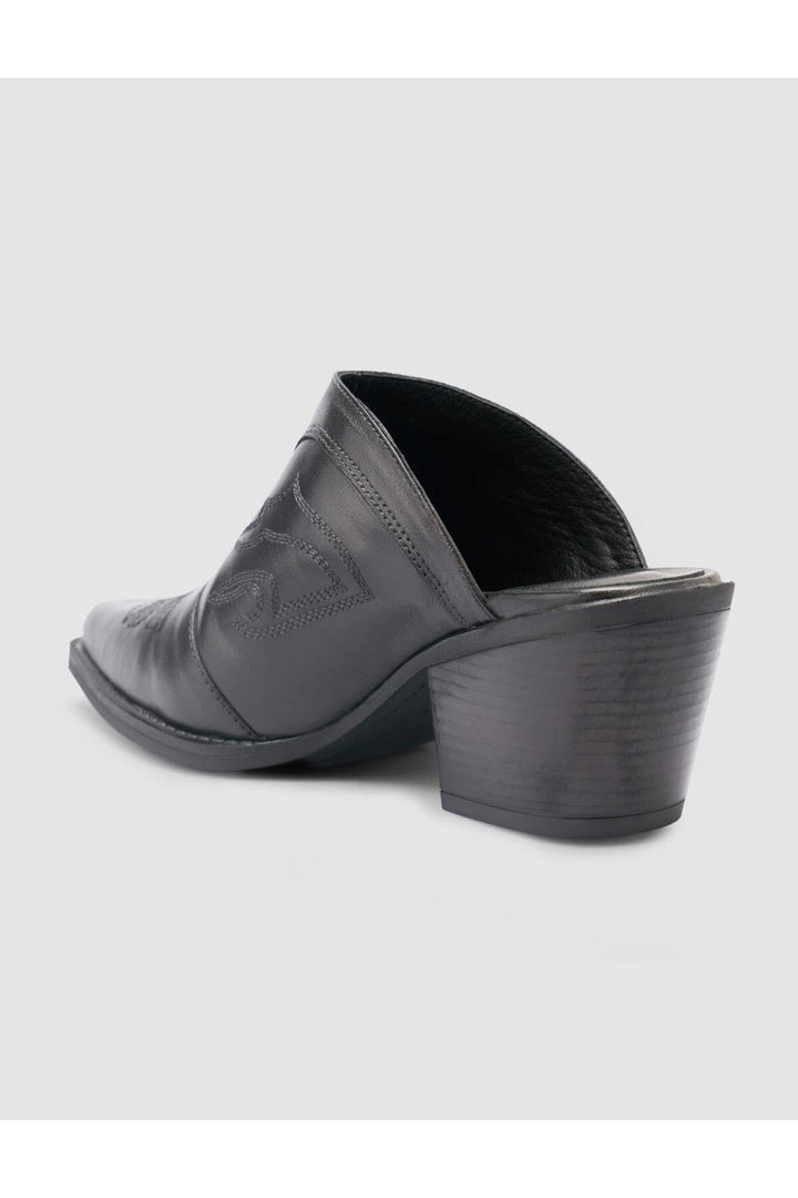 Cabani Shoes %100 Cuir véritable Sandales cowboy noires pour femmes - Multicolore