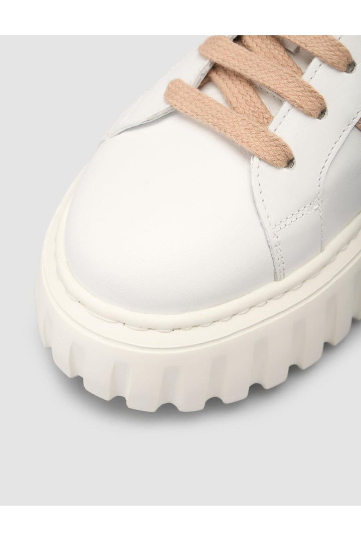 Cabani Shoes MonaMae 100% Cuir Véritable Blanc - Blanc / Poudre